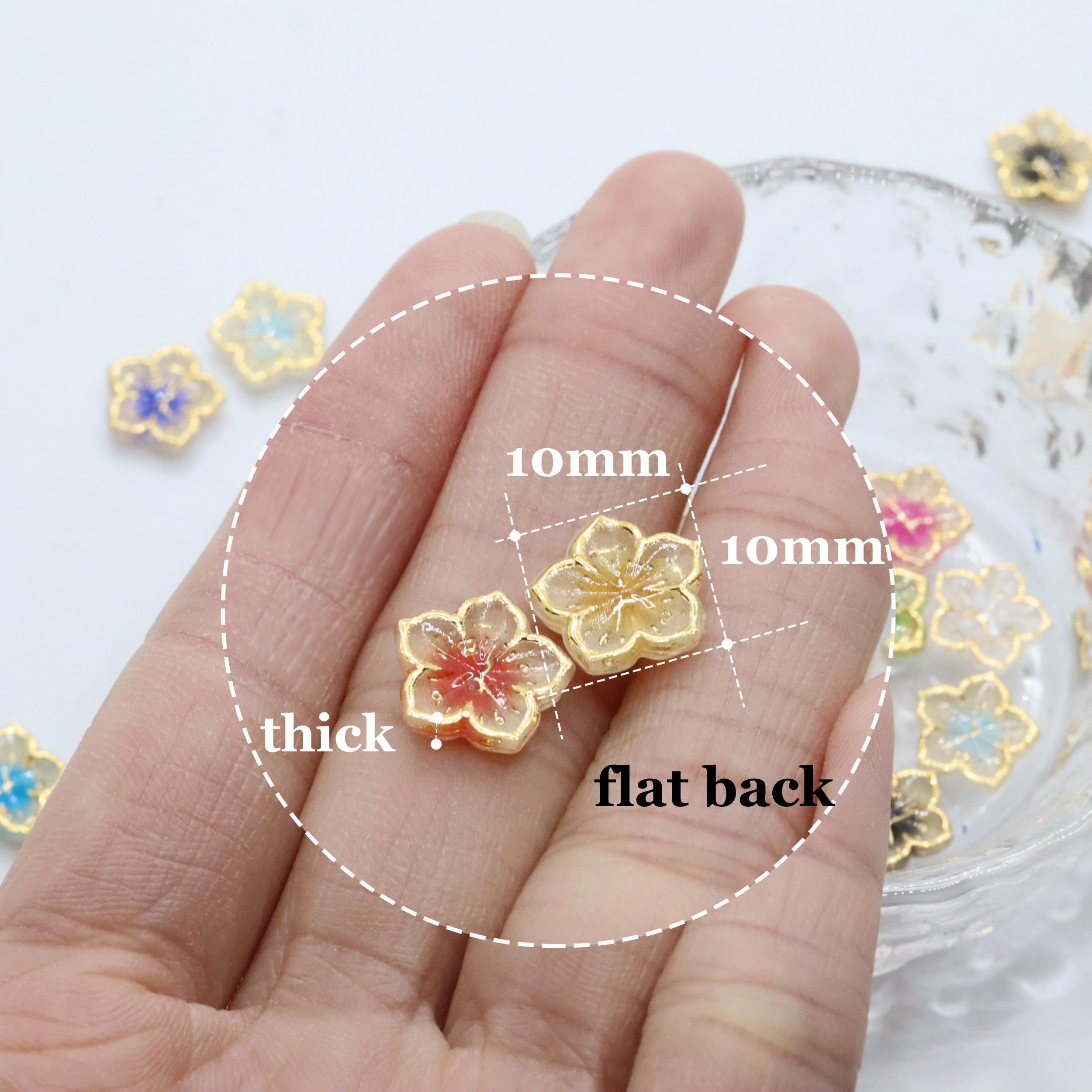 Colorful 10mm Resin Clock Flower Flatback Rhinestone Craft Appliques